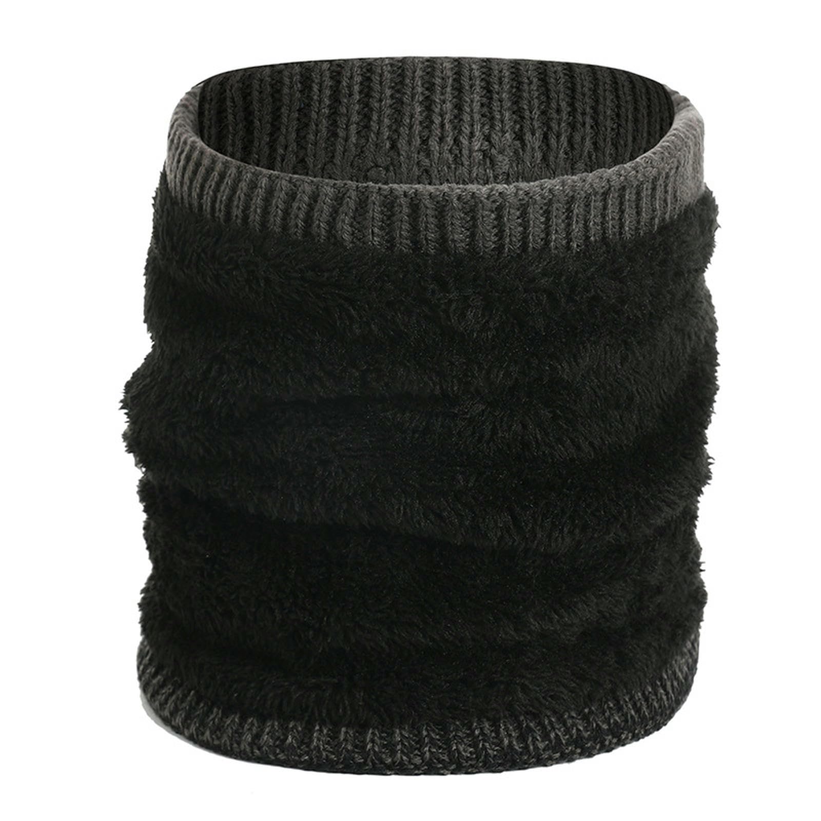 Wintermütze Schal Handschuhe Set Aus Outdoor-schal, Warmem Und Kältebeständigem Schal, Mit Fleece Gefütterter Verdickter Wollmütze-dunkelgrau