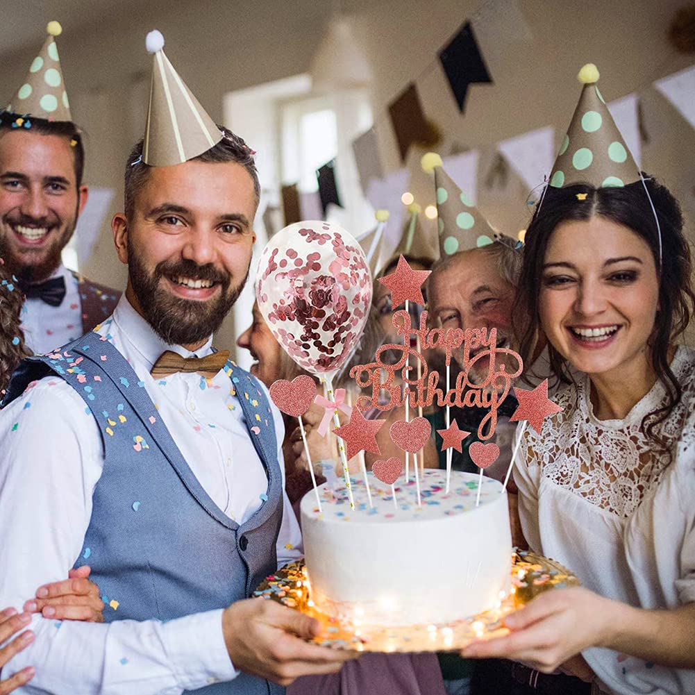 Decorazioni Torta 3 Puntine Decorazione Torta Happy Birthday - Acrilico Trasparente Per Cupcake E Dolci Cake Topper Compleanno
