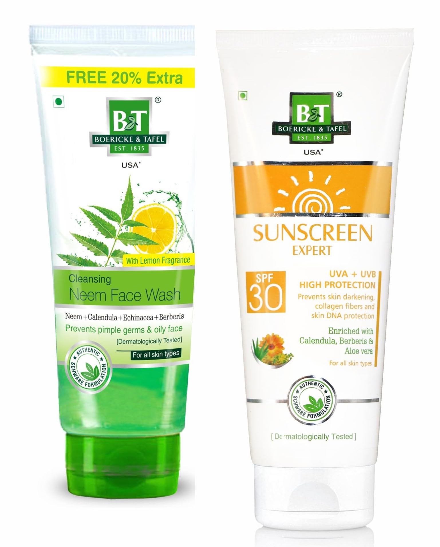 B & T NEEM FACE WASH & SUNSCREEN COMBO