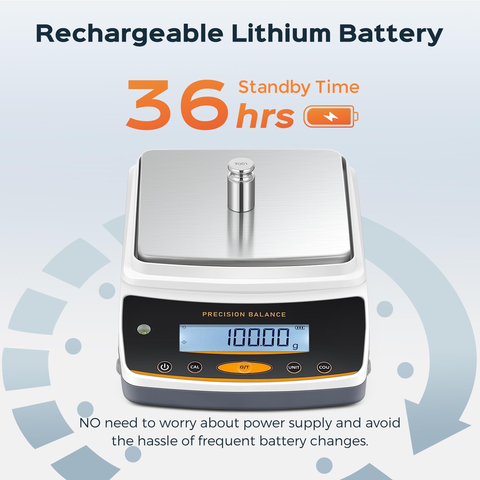 Bonvoisin Báscula de laboratorio: 5000 g x 0,01 g, báscula digital recargable con interfaz RS232, precisión de 0,01 g
