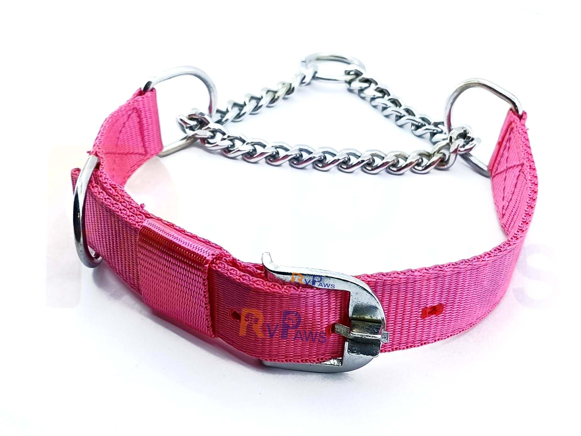 RvPaws Heavy Duty Pet Nylon Half and Half Choker Diamond Cut Choke Chain 1.25-inch Durable Dog Collar Choke Chain Ideal for Walking and Training Giant and Large Breed Dogs (Pink) (B0CF1KN87C) Amazon Price History, Amazon Price Tracker