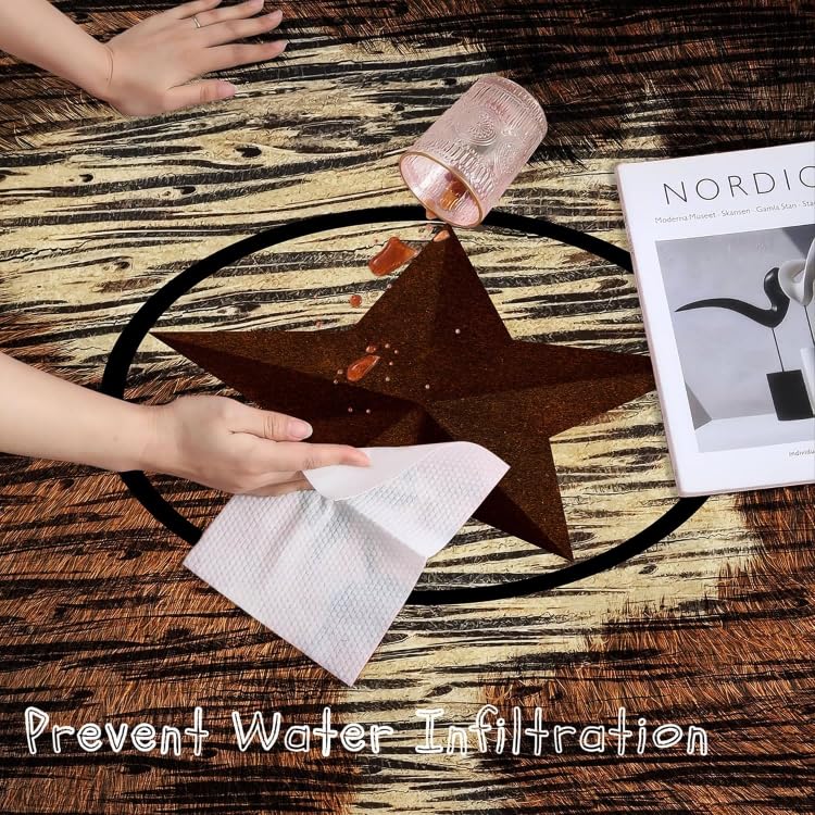 Tapete decorativo redondo 3ft estilo rústico PDENZG miniatura 5