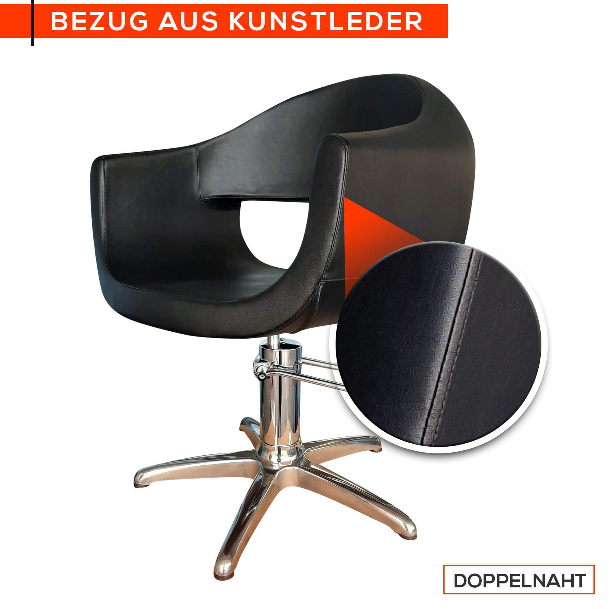 Friseurstuhl höhenverstellbar Kreuzfuss Aluminiumguss Hydraulik Coiffeurstuhl Design 04