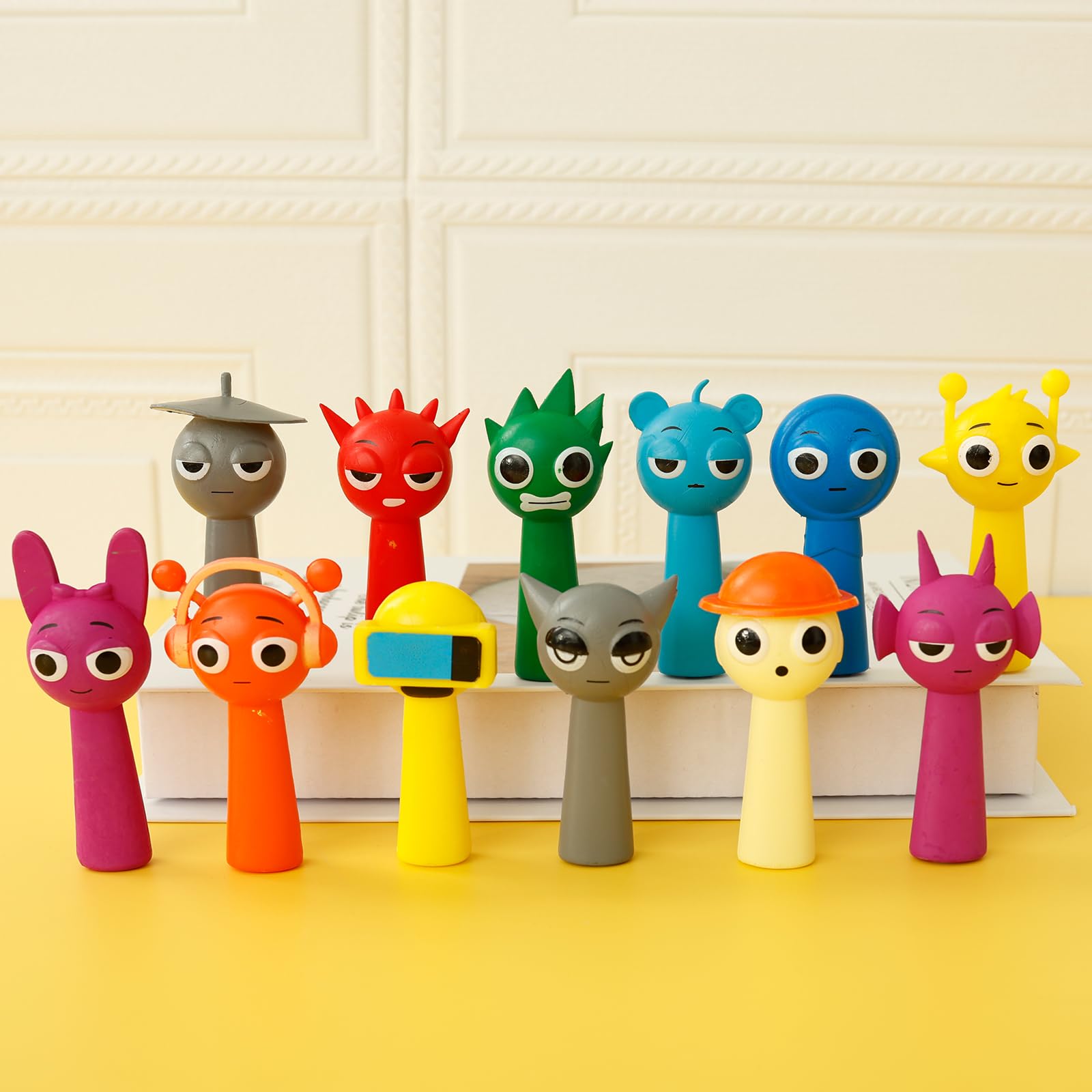 12 Pieces Toy Figures Set, Colourful Cake Topper, Horror Games Character Sculpture, for Children and Adults, Gamers and Decoration(Style 1)