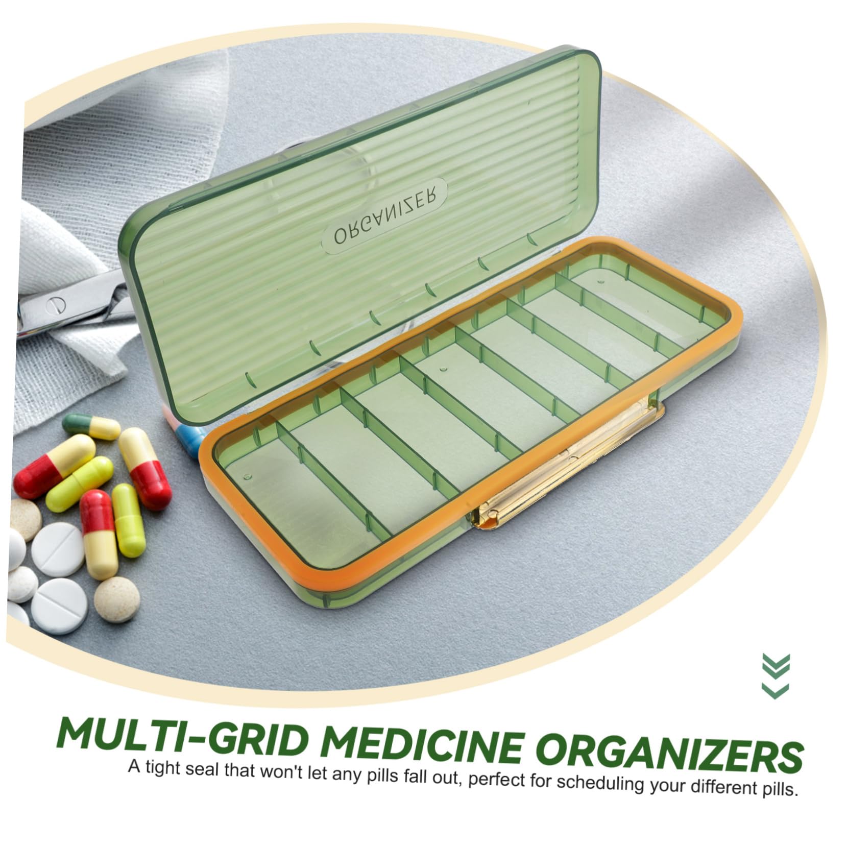 Anneome Tragbare Medikamentenbox mit 7 Tagen und 3 Fächern pro Tag Kompakt und Leicht aus Pp und Abs für Unterwegs mit Praktischem Multi Gitter Organizer