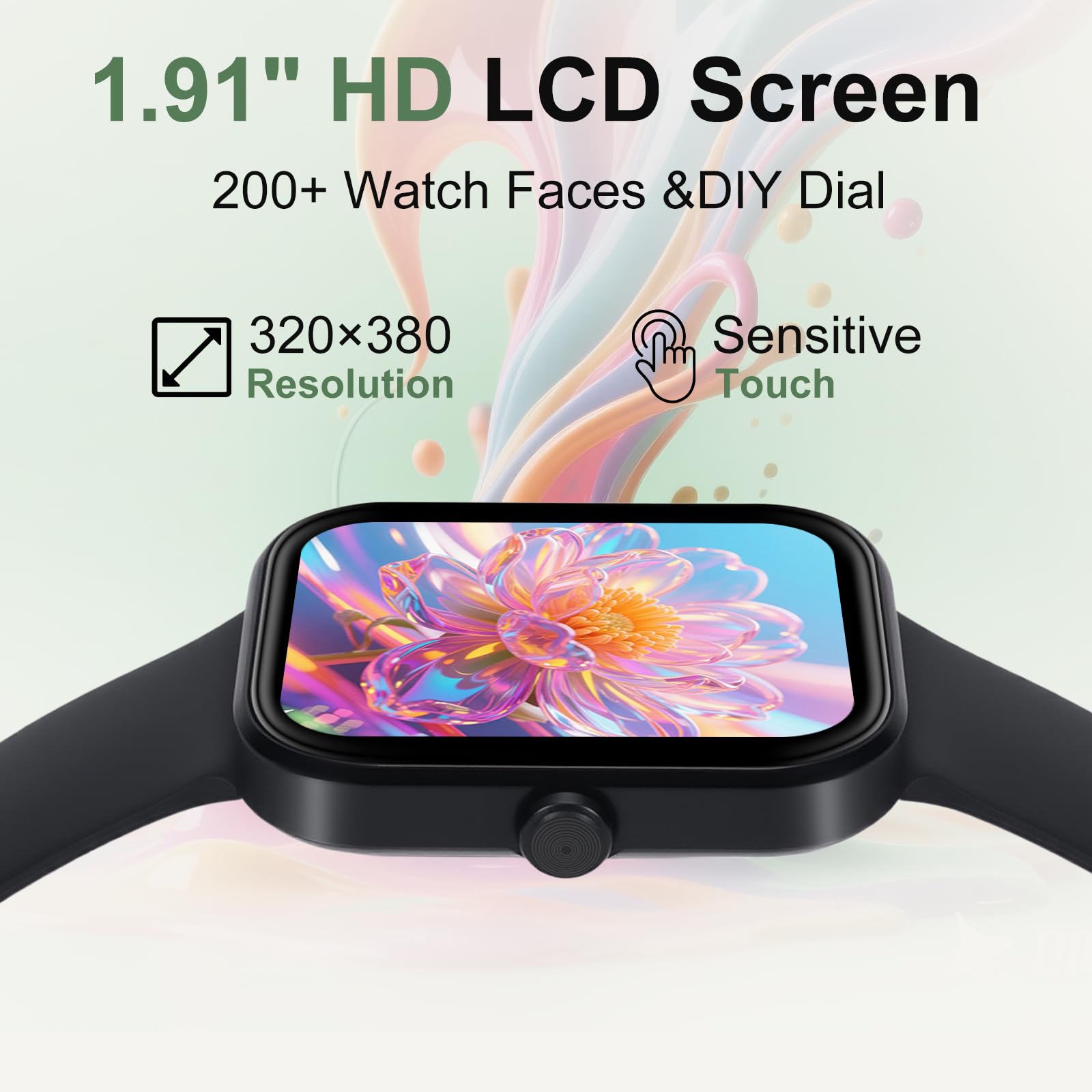 Smartwatch per uomo donna 1.91" Bluetooth Watch Supporta Chiamate 110+ Sport Fitness Tracker con cronometro/pedometro/sonno/cardiofrequenzimetro IP68 Smart Watch