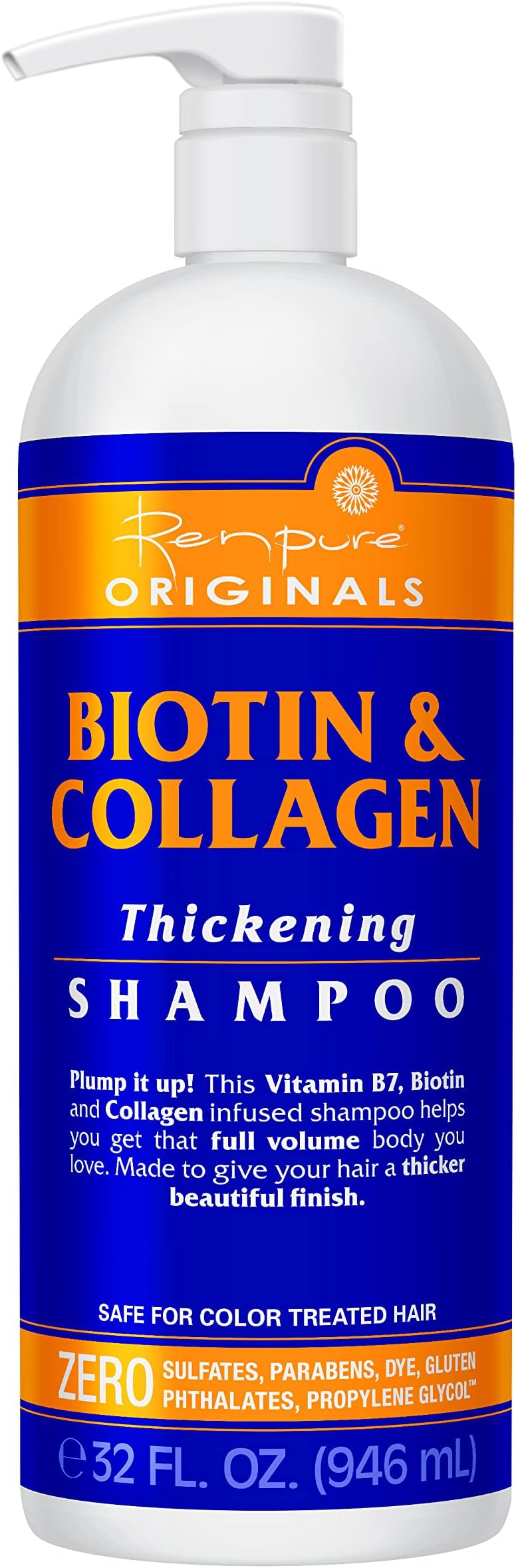 Renpure Originals Biotin & Collagen Thickening Shampoo, 32 Fl Oz (Pack of 1)