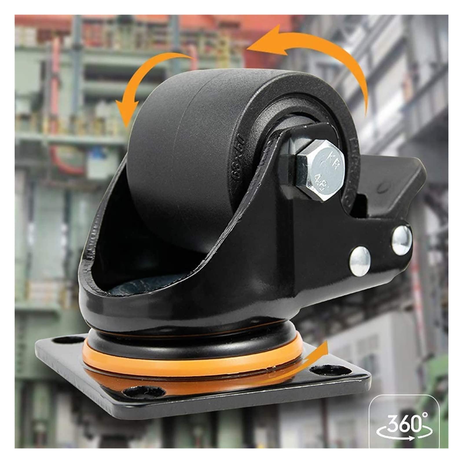 Ruedas giratorias Ruedas giratorias silenciosas Ruedas giratorias de Nylon de Alta Resistencia Negras de 75 mm, un Juego de 4, rodamiento de Carga 2000 kg, Ruedas industriales para Transport