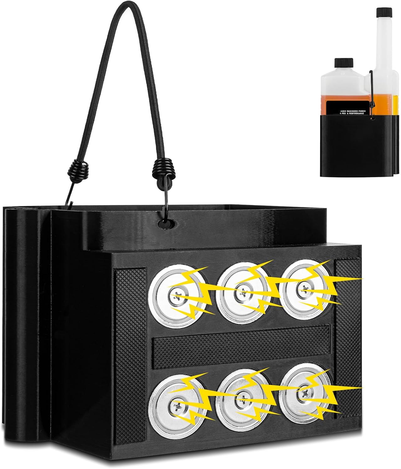 Magnetic Diesel Additive Holder Compatible with Archoil 40.6 oz(1.2L) with Ultra-Strong Magnets, Anti-Slip Rubber Strips and Elastic Cord, Compatible with Trucks, Tractors, RVs & Generators