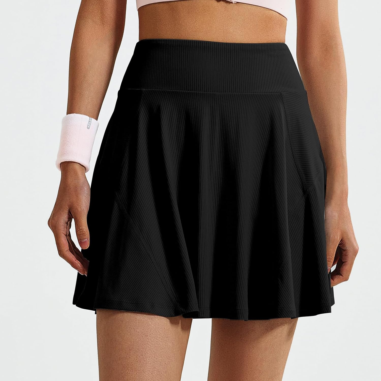 TAISIM Women's High Waist Workout Skort-No Chafe Athletic Skirt with Built-in Shorts&Pocket,Quick Dry for Running,Tennis,Gym