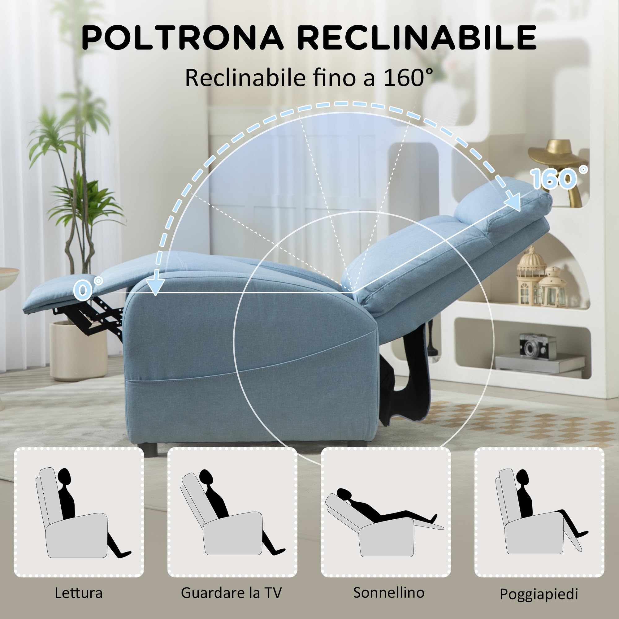 Poltrone Relax Manuali Poltrone Relax Elettriche HOMCOM Poltrona