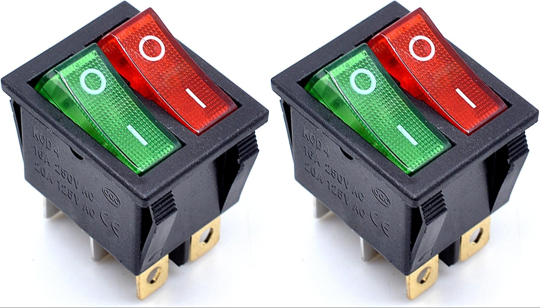 スイッチ 15A 250VAC 20A 125VAC 3 ウェイ レッド パイロット ランプ 3