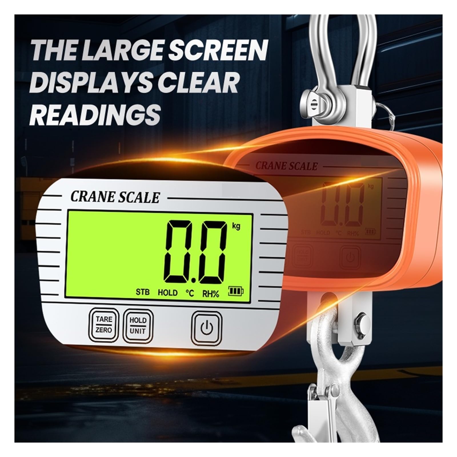 Hängewaagen, Digitale Industriewaage for Krane, 2 Tonnen, 0,1 kg LCD, Hochleistungs-Hakenkranwaage(Blue)