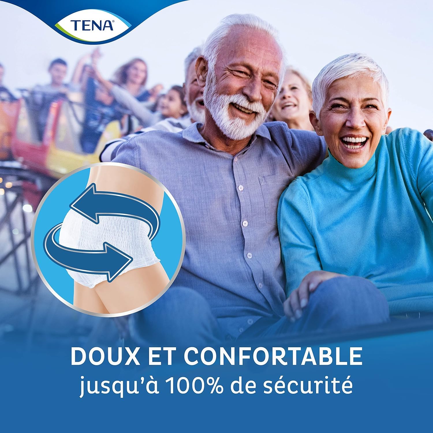 TENA Pants taille M - Sous-vêtements absorbants jetables unisexes pour incontinence - Pour fortes fuites urinaires - Pack de 56 pièces (4 x 14)