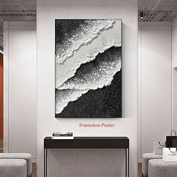 Amazon.co.jp: 黒 白 抽象画 キャンバス 絵画 黒 白 テクスチャ
