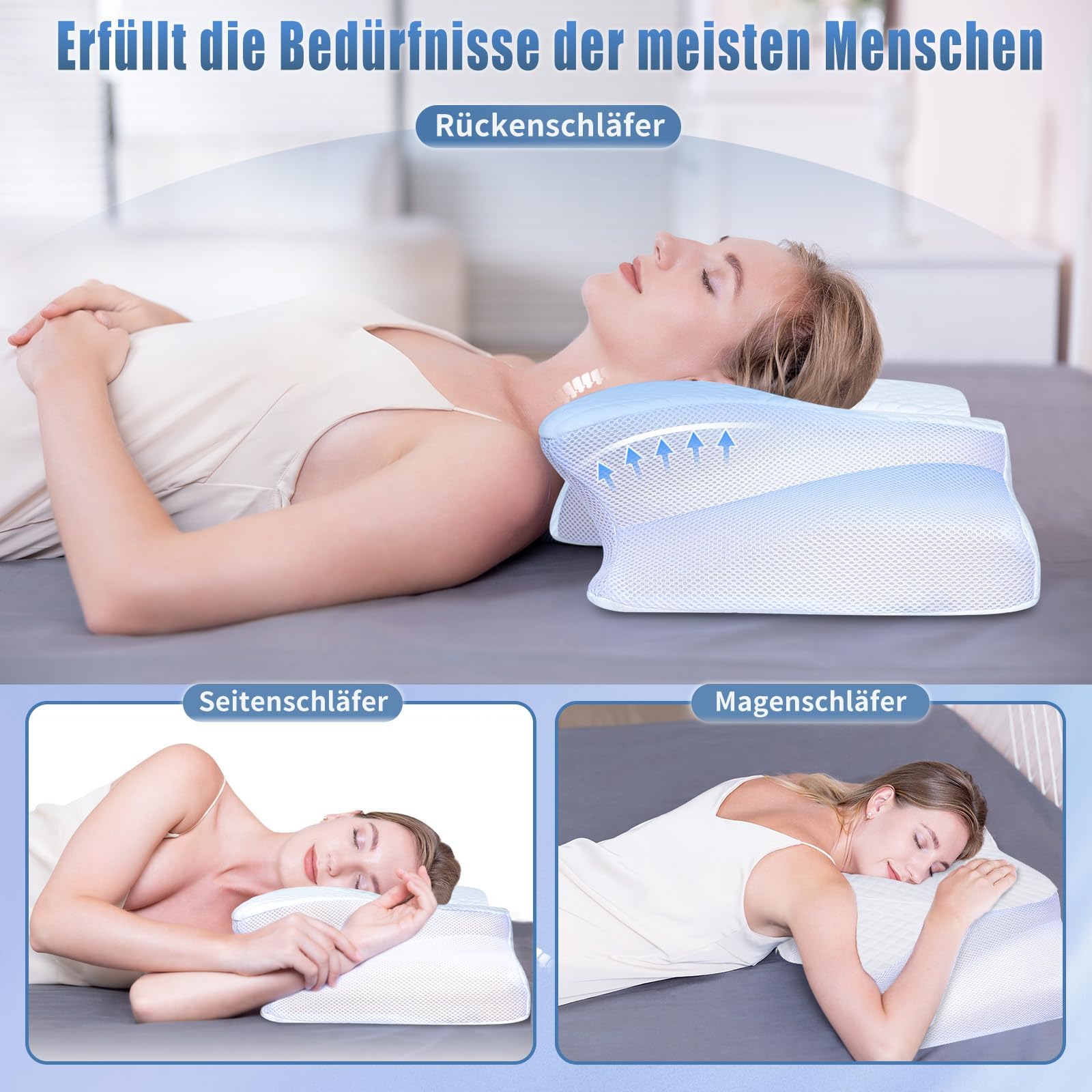 Nekkussen, traagschuim, bedkussen voor nek