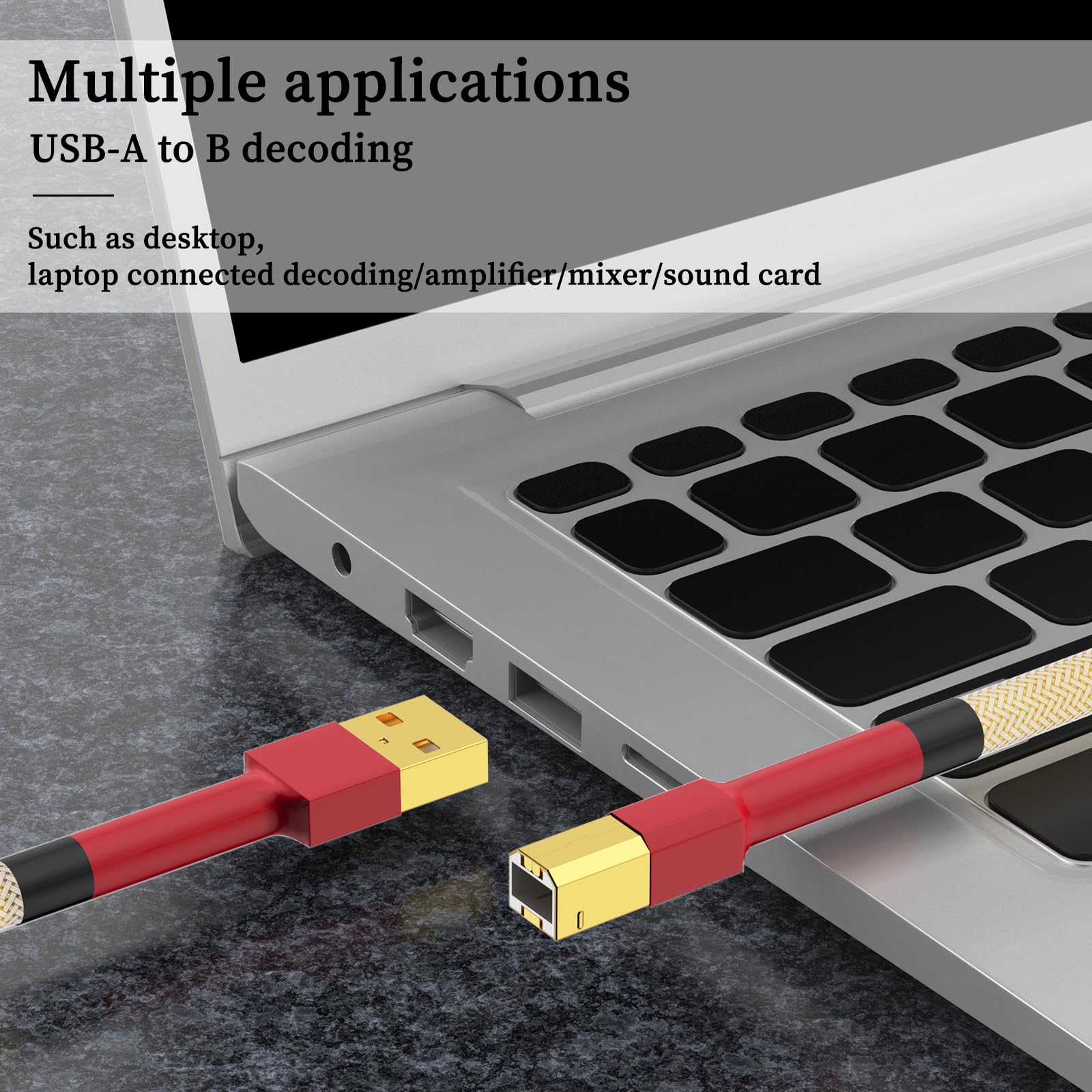 Câble USB HiFi OCC plaqué argent USB 2.0 type A vers B Audiophile USB fil A-B DAC décodeur imprimante câble de données (A71USB2M)