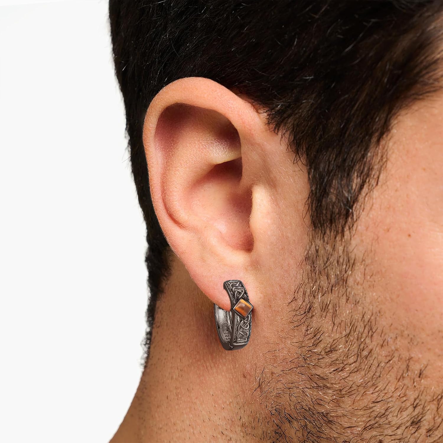 Celtic Earrings 925 Sterling silver Celtic Knot Hoop Earrings Irish Jewelry Gifts for Men Women - Image 5