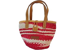 Bold Art Sisal Handwoven Beach Bag, Lightweight Purse Suitable for Travel