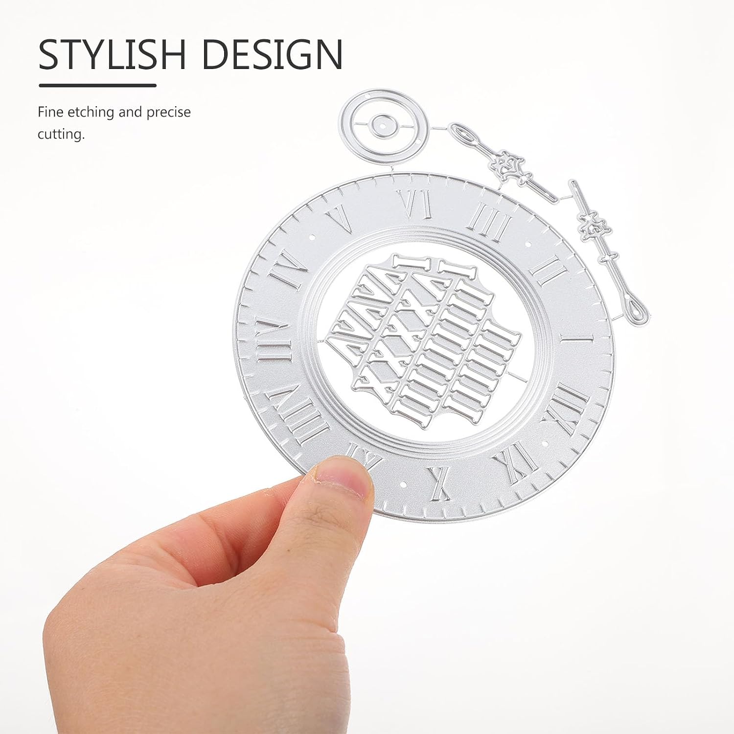 MUELODSIC Carbon Steel Clock Cutting Dies for DIY Scrapbooking Embossing Mold Craft Stencil Template Roman Numerals for Cards Album Crafts