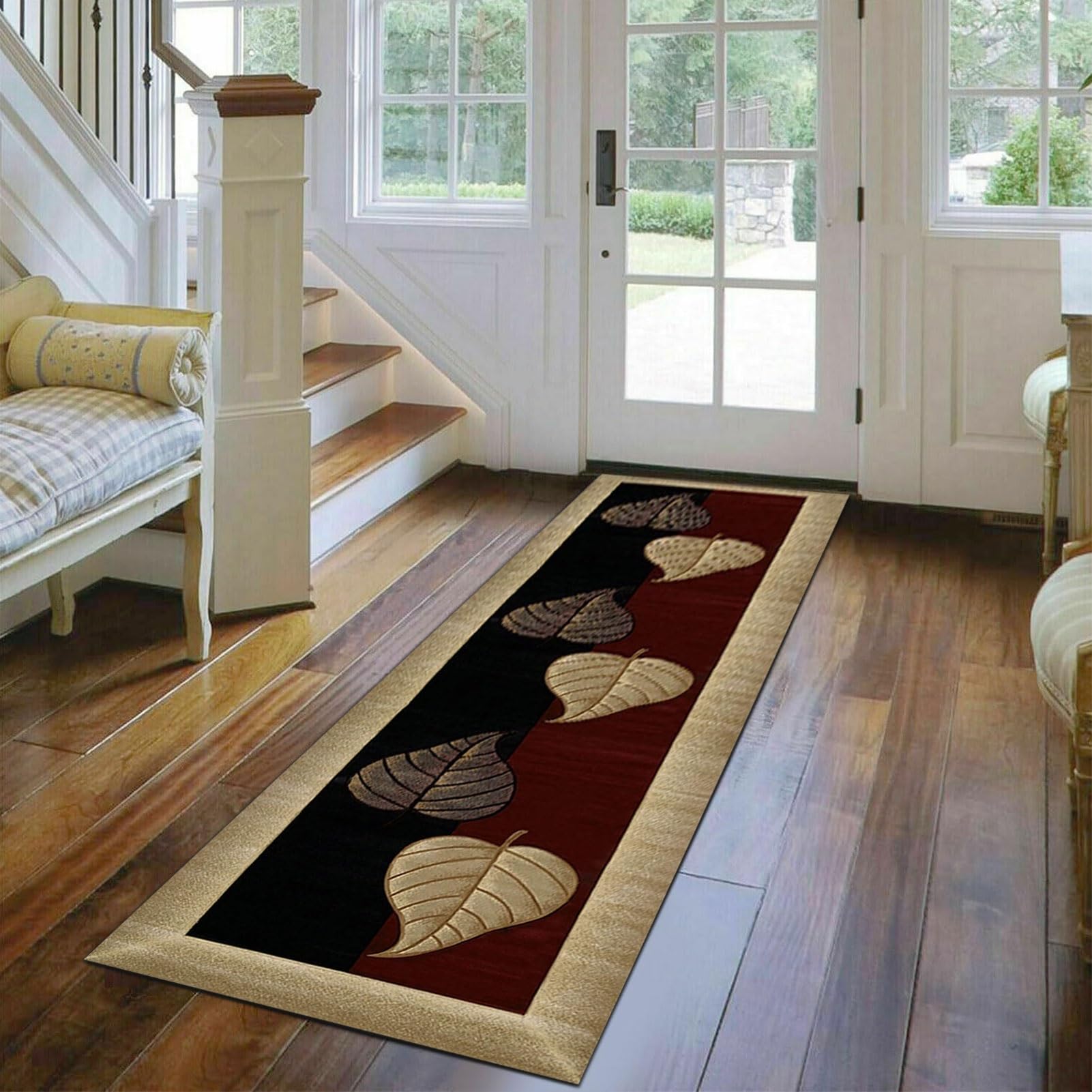 Alfombra de pasillo tradicional, alfombra larga lavable para dormitorio, balcón, entrada, 1,5 m, 2 m, 2,5 m, 3 m, 3,5 m, 4 m, 4,5 m, 5 m, 6 m, respaldo antideslizante, alfombra para piso de cocina ( S