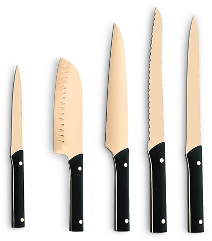 Art and Cook 10 Piece Knife Set Cutlery, Copper