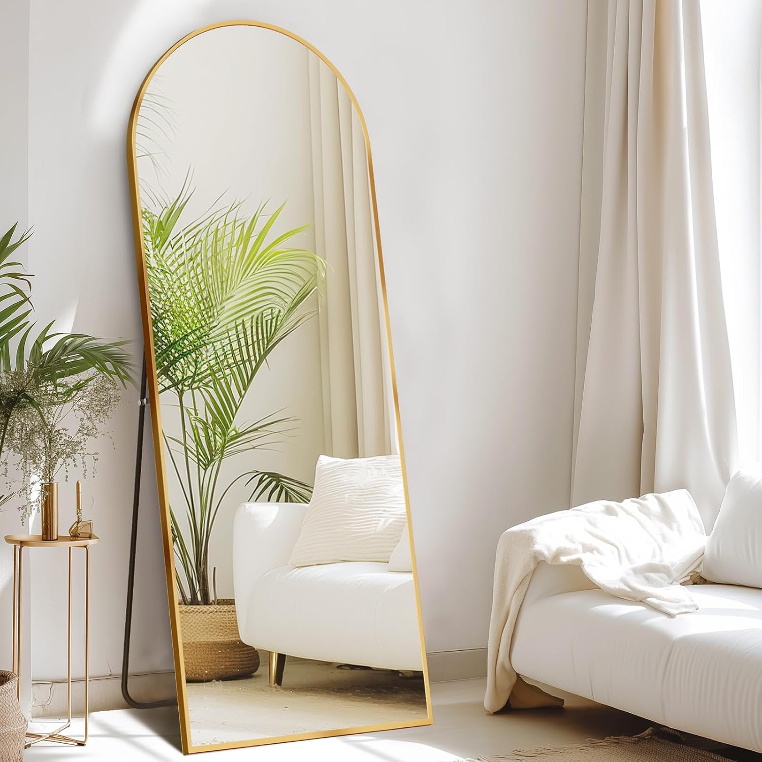 Espejo De Pie Cuerpo Entero Marco Aluminio 149.86 x 40.64 cm