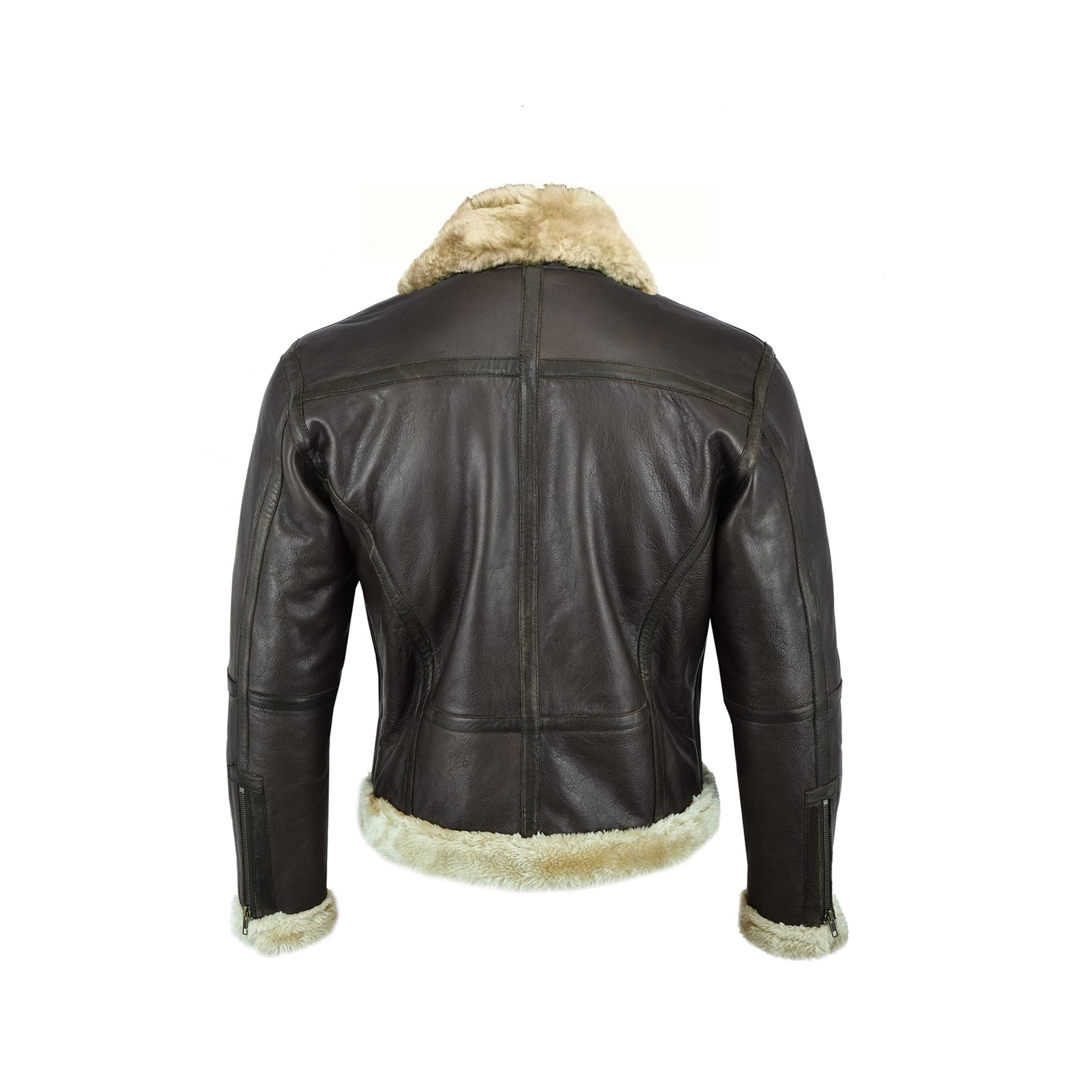 Leatherick Hombre Marrón Aviator estilo chaqueta de piel de cabra Vintage Bombardeo Chaqueta de vuelo