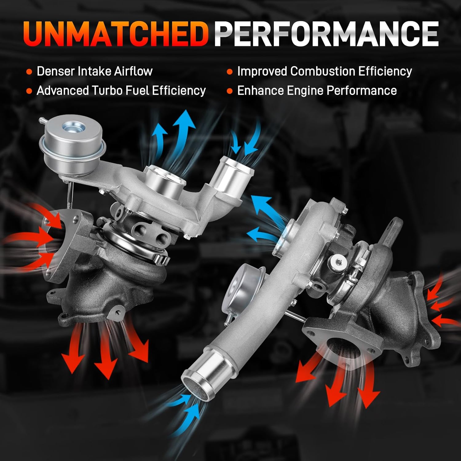 AA5Z6K682CA Left & Right Turbocharger Assembly with Gaskets Compatible with Ford Explorer Flex Taurus 2009-2015, Lincoln MKS MKT 2010-2019, 3.5L Ecoboost V6, Replace # AA5Z6K682D, AA5Z6K682A