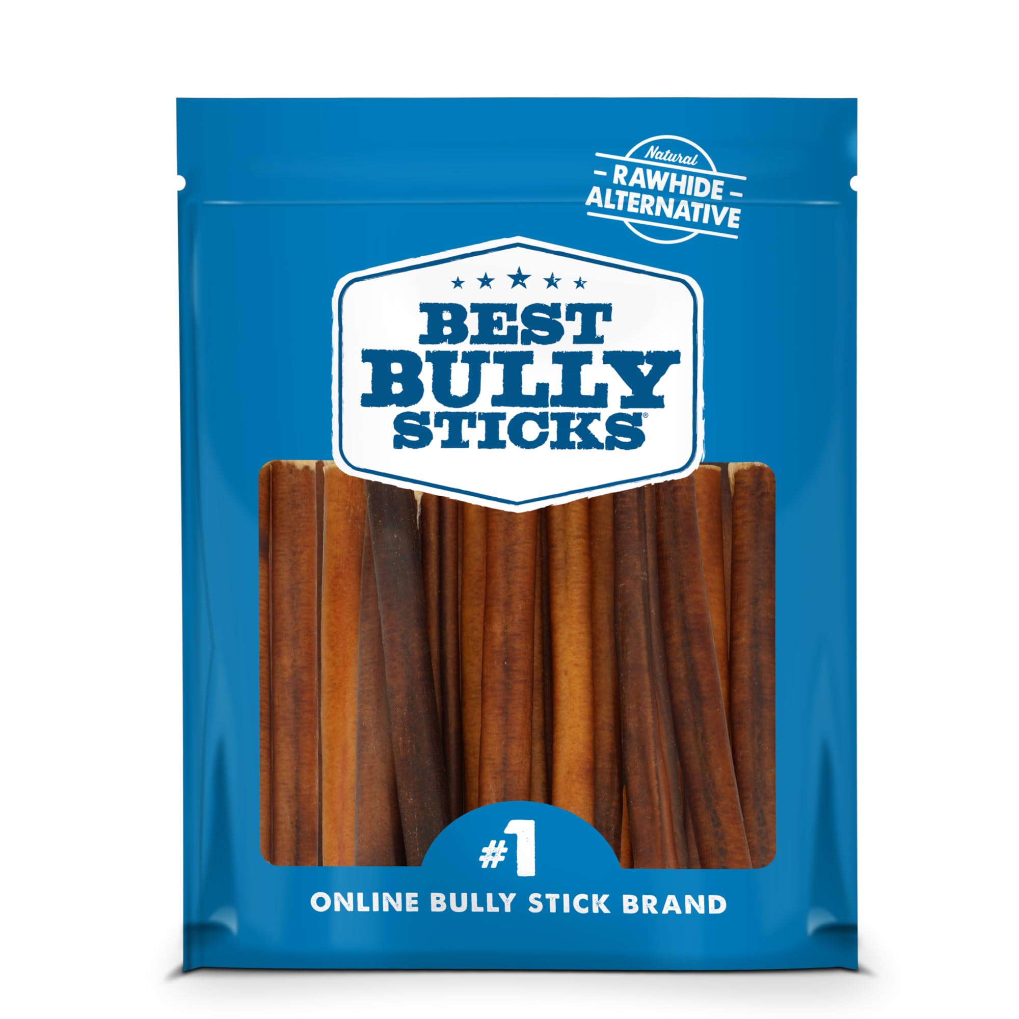 Best Bully Sticks 6 Inch Bully Sticks for Dogs - 50 Count (Pack of 1) - Natural, Easily Digestible, 100% Grass-Fed Beef, Grain and Rawhide Free