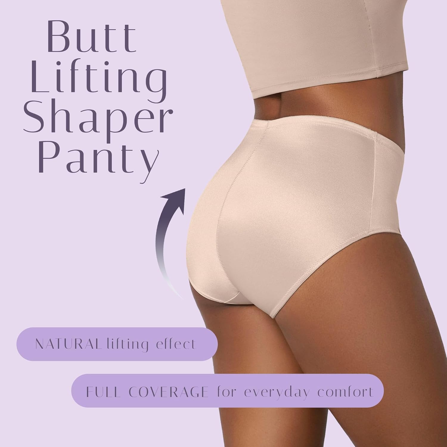 Classic Satin Tummy Control Underwear - Butt Lifting High Waisted Underwear for Women - Image 3