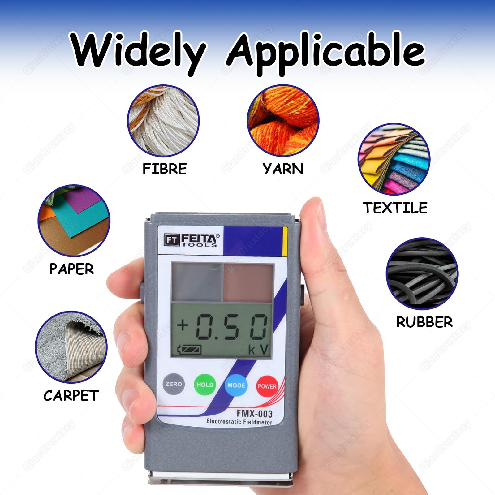 Digitales elektrostatisches Feldmessgerät, tragbarer ESD-Tester mit LCD-Display, Echtzeitüberwachung für Gummi-, Textil- und Faserindustrie