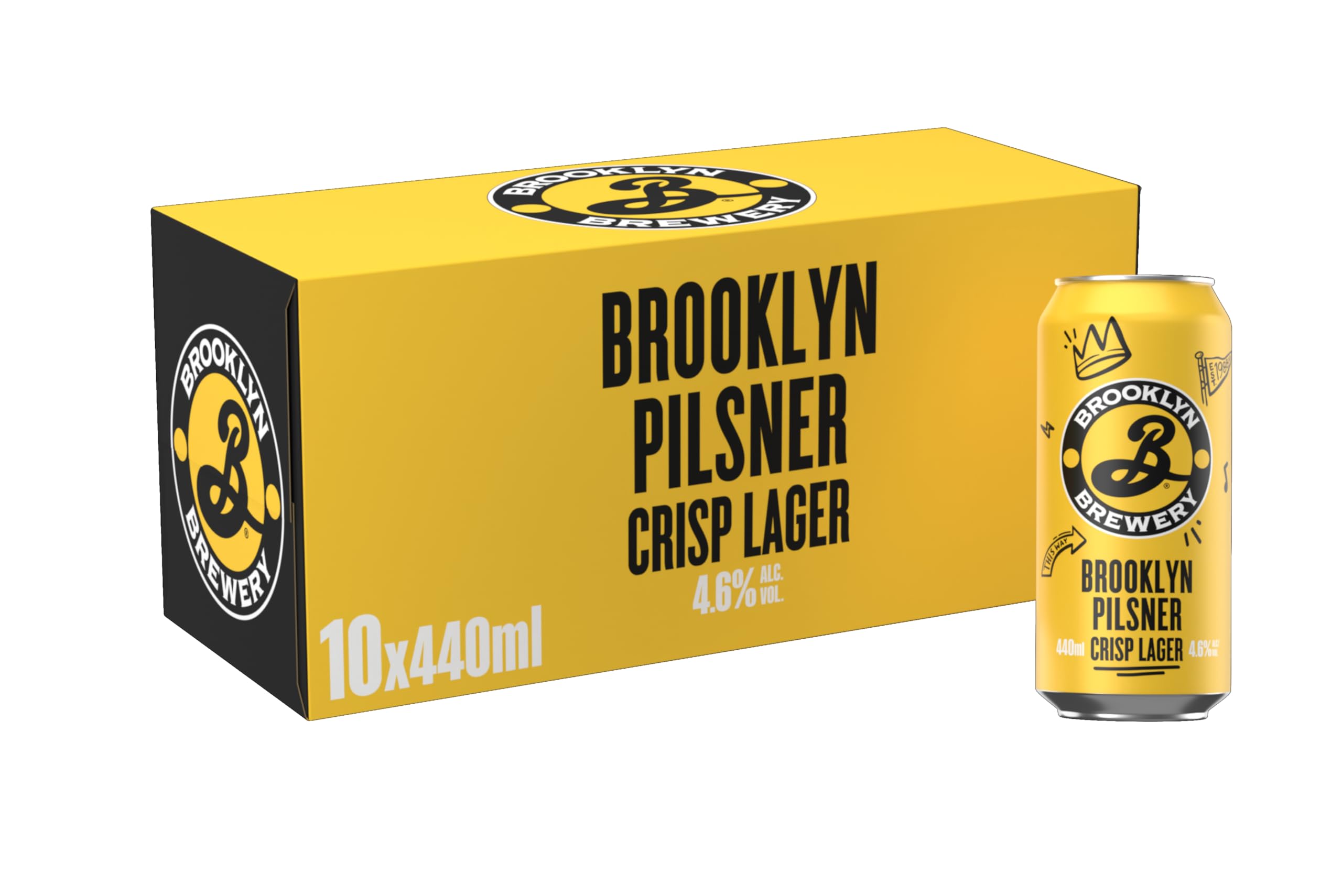 Brooklyn Pilsner Lager Beer 440ml Can (Pack of 10)