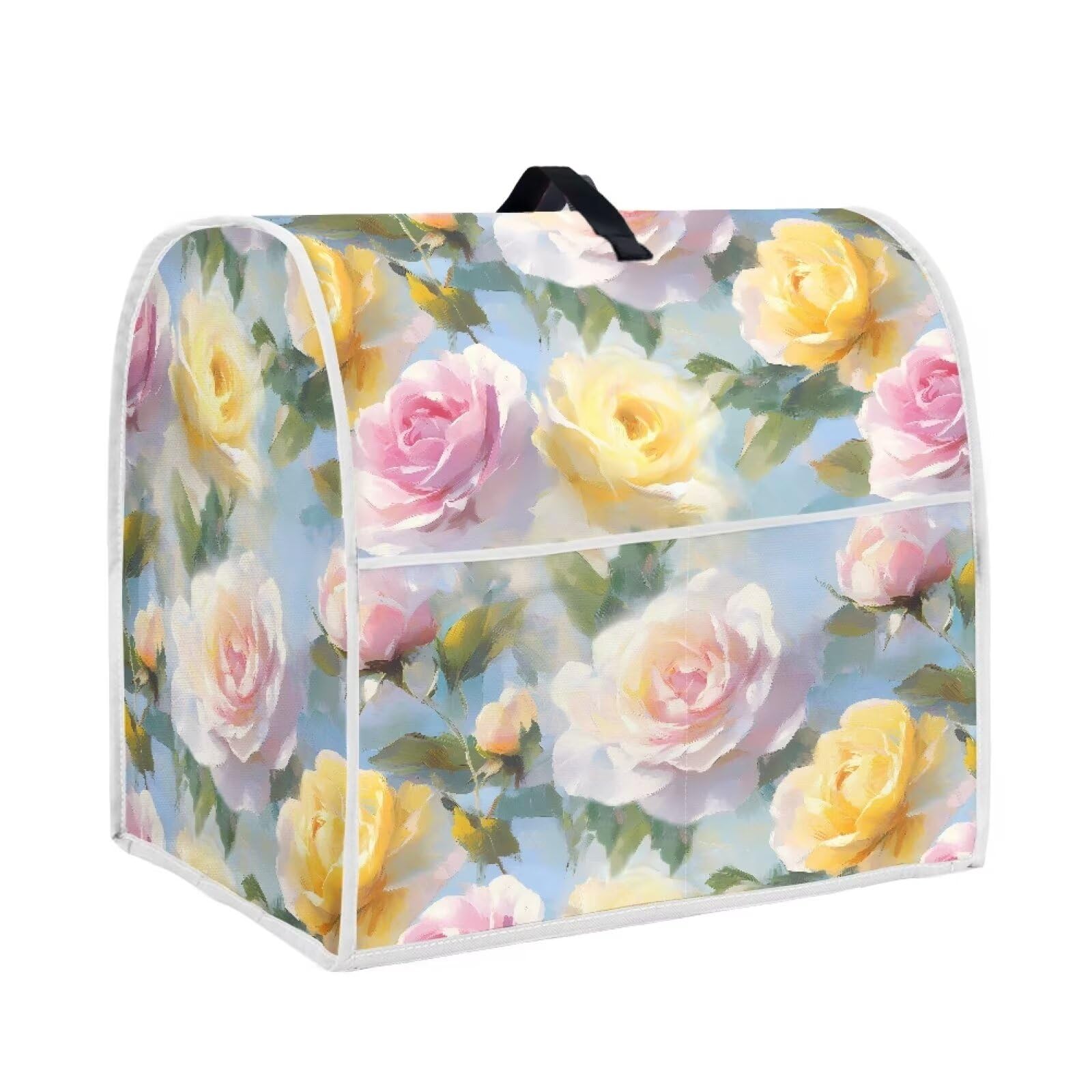 Uorisanigo Kitchen Aid Mixer Covers for Stand Mixer 4.5-5 qt Beauty Rose Small Appliance Dust Cover with Pockets Stand Mixer Cover Kitchen Mixer Parts Accessories Decorative Protector