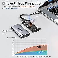 Vista 5 de SSK Disco duro externo SSD de 128 GB, SSD portátil de hasta 550 MB/s, unidades de estado sólido rápidas, unidad externa USB 3.2 Gen2 para iPhone