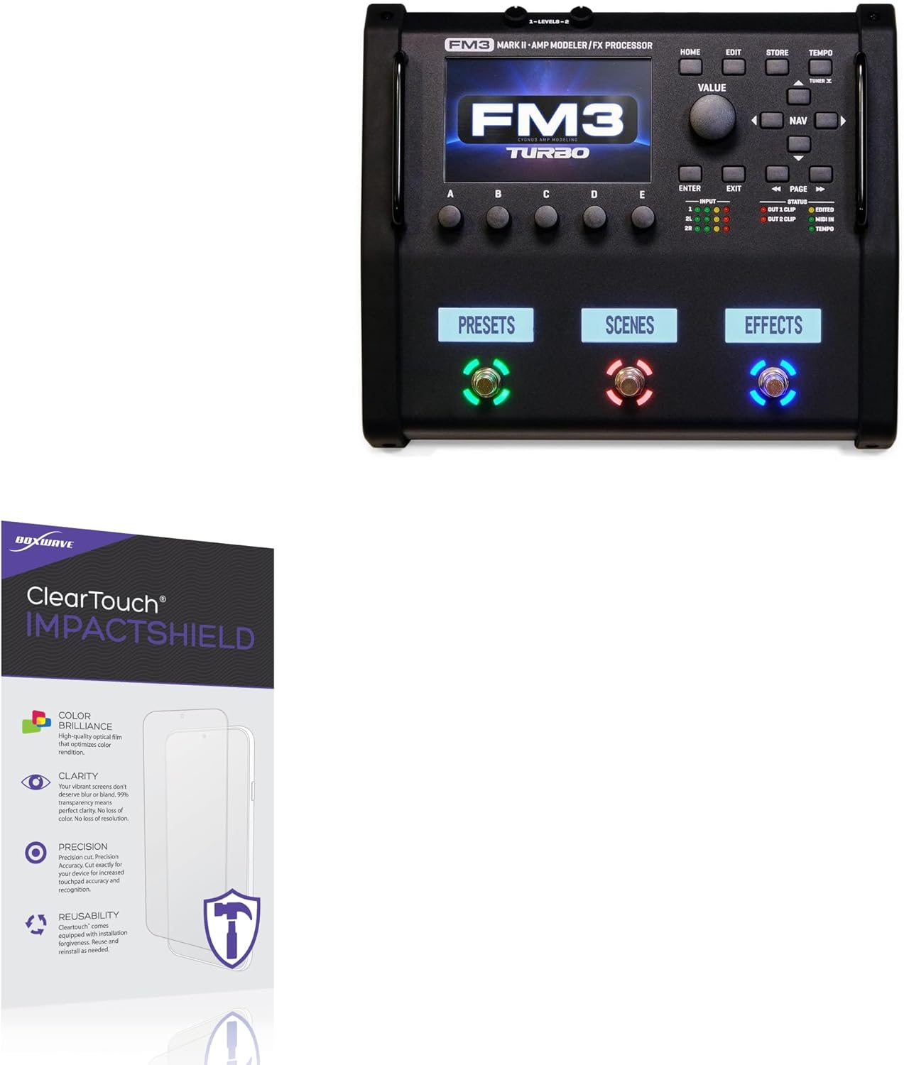 BoxWave Screen Protector Compatible with Fractal Audio FM3 MKII Turbo - ClearTouch ImpactShield (2-Pack), Impenetrable Screen Protector Flexible Film