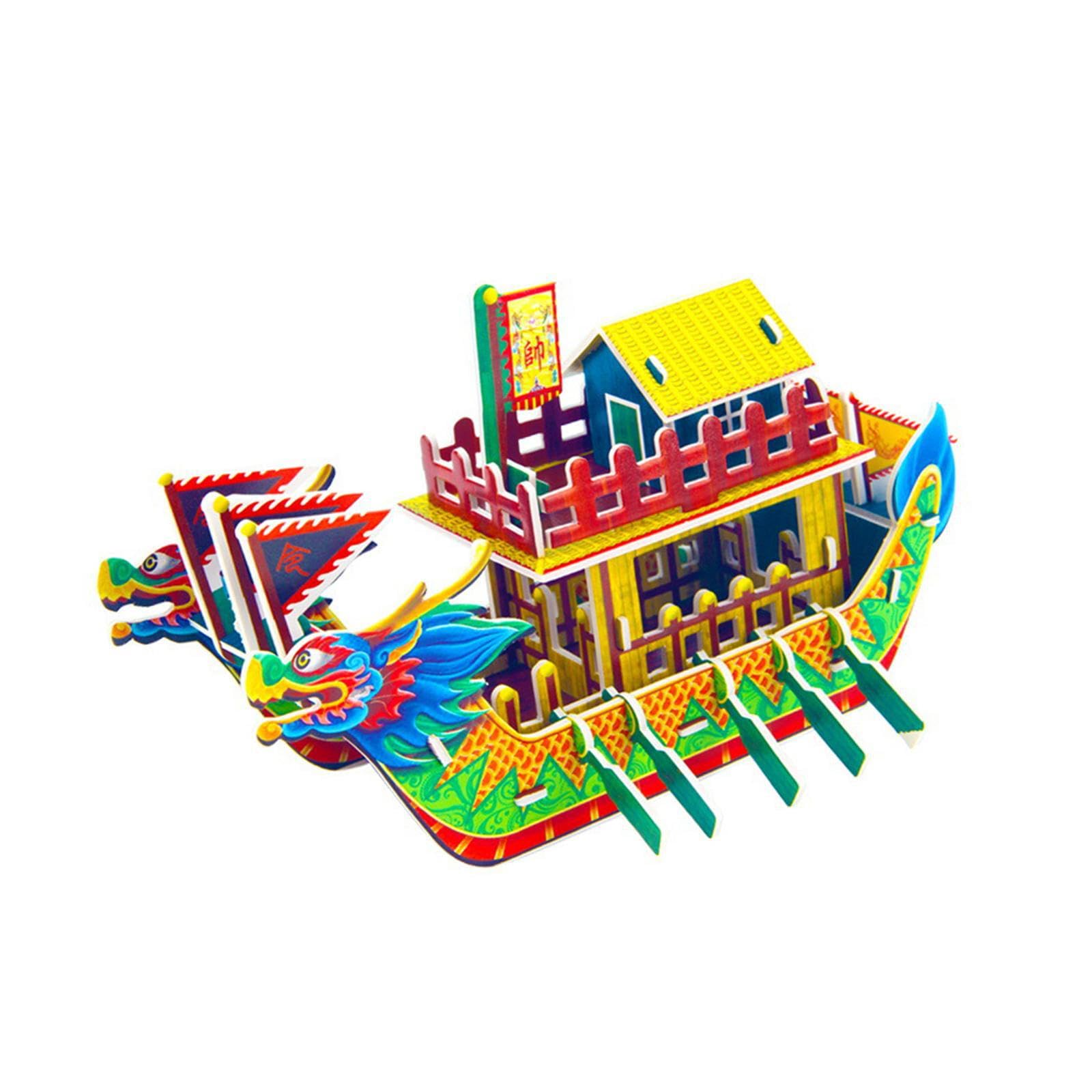 mophrati Dragon Boat Crafts Self Assembly Decorative Fun Unique Classroom Project Enhancing Interactive Learning Opportunities Party Favors Desktop Adornment