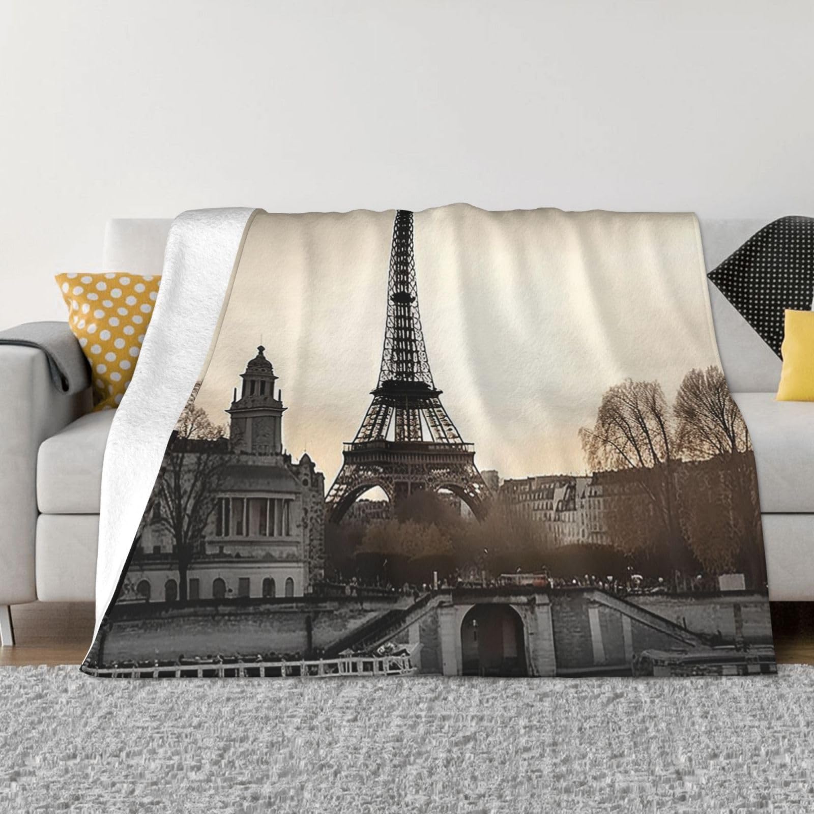 Couverture polaire en flanelle 203x152 cm pour lit et canapé Paris
