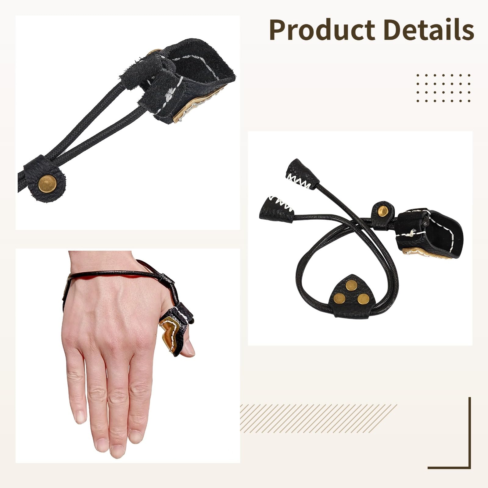 Mongolian-Inspired Archery Thumb Guard, Brass Finger Protector with Adjustable Fit for Bow Shooters