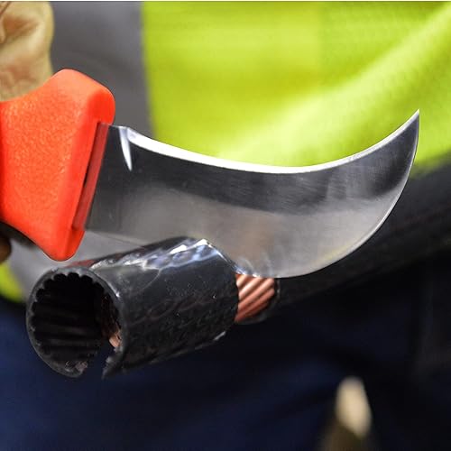 Miniatura 8 de Jameson 32-70-O-2PK Hawkbill Cable Splicer Skinning Cuchillo con mango naranja, paquete de 2