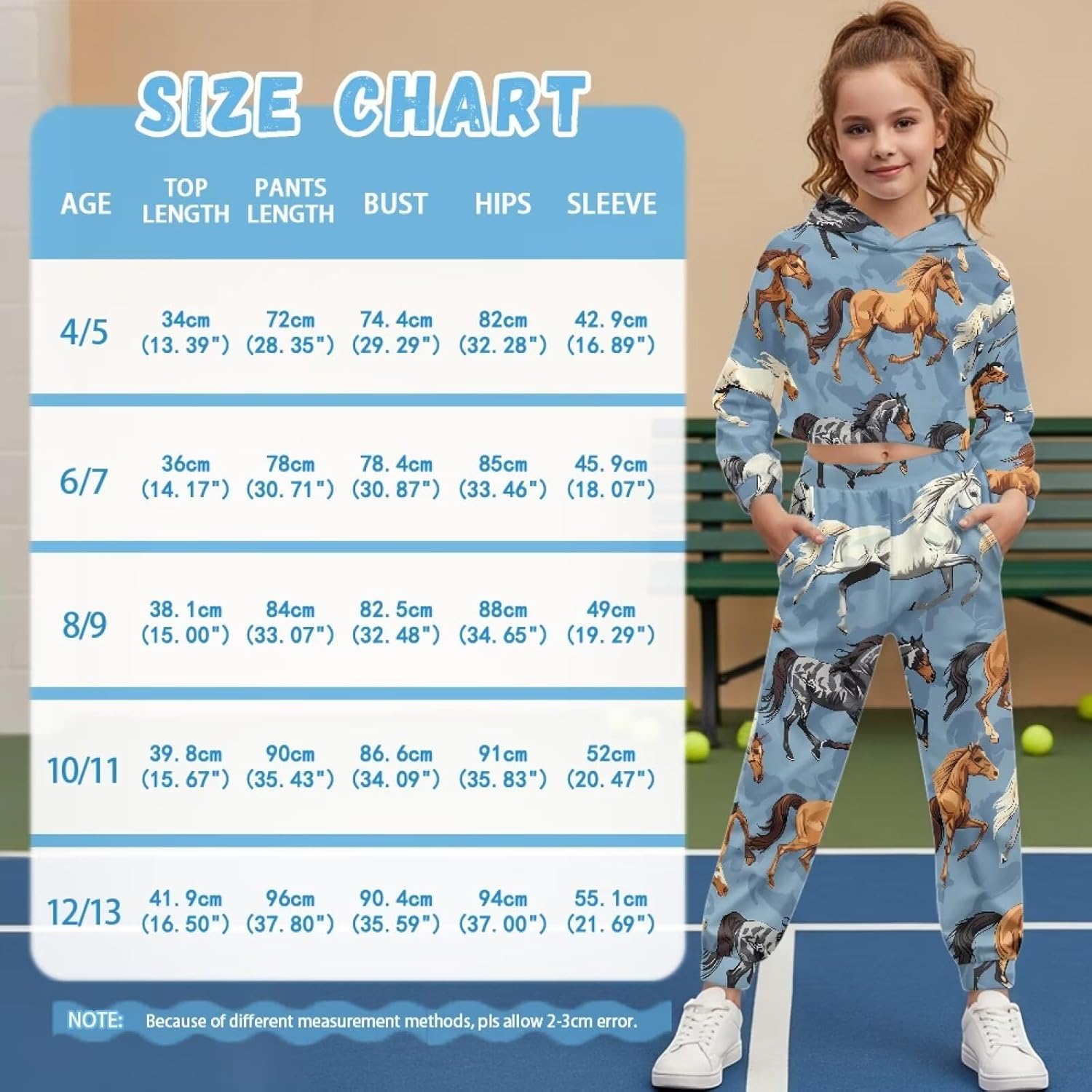 Girls Crop Sports Hoodies 2 Piece Outfits, Crop Warm Hoodie and Cuffed Jogger Sweatpants