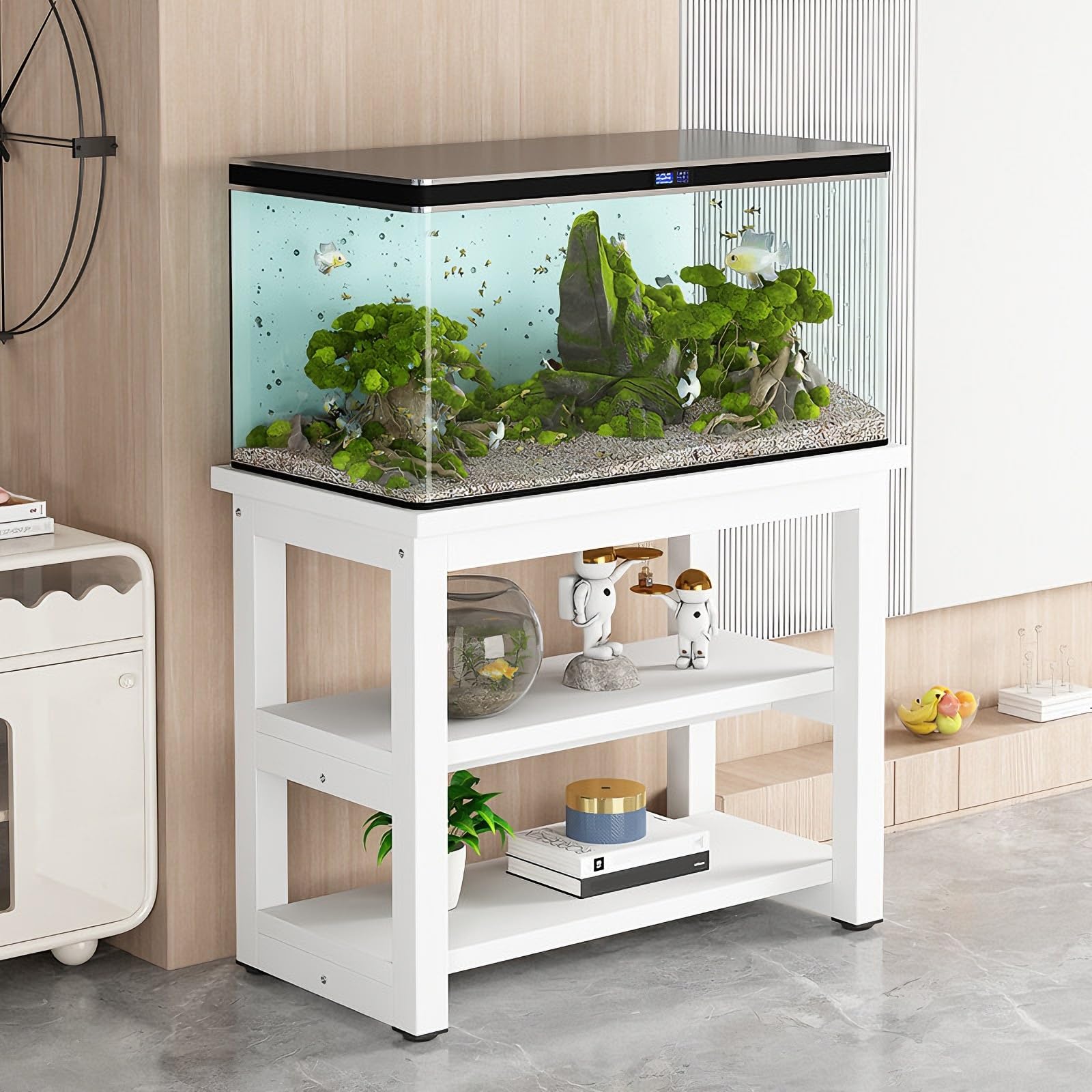 Fish Tank Rack - Supporto per acquario, 2 ripiani, lunghezza 35-120