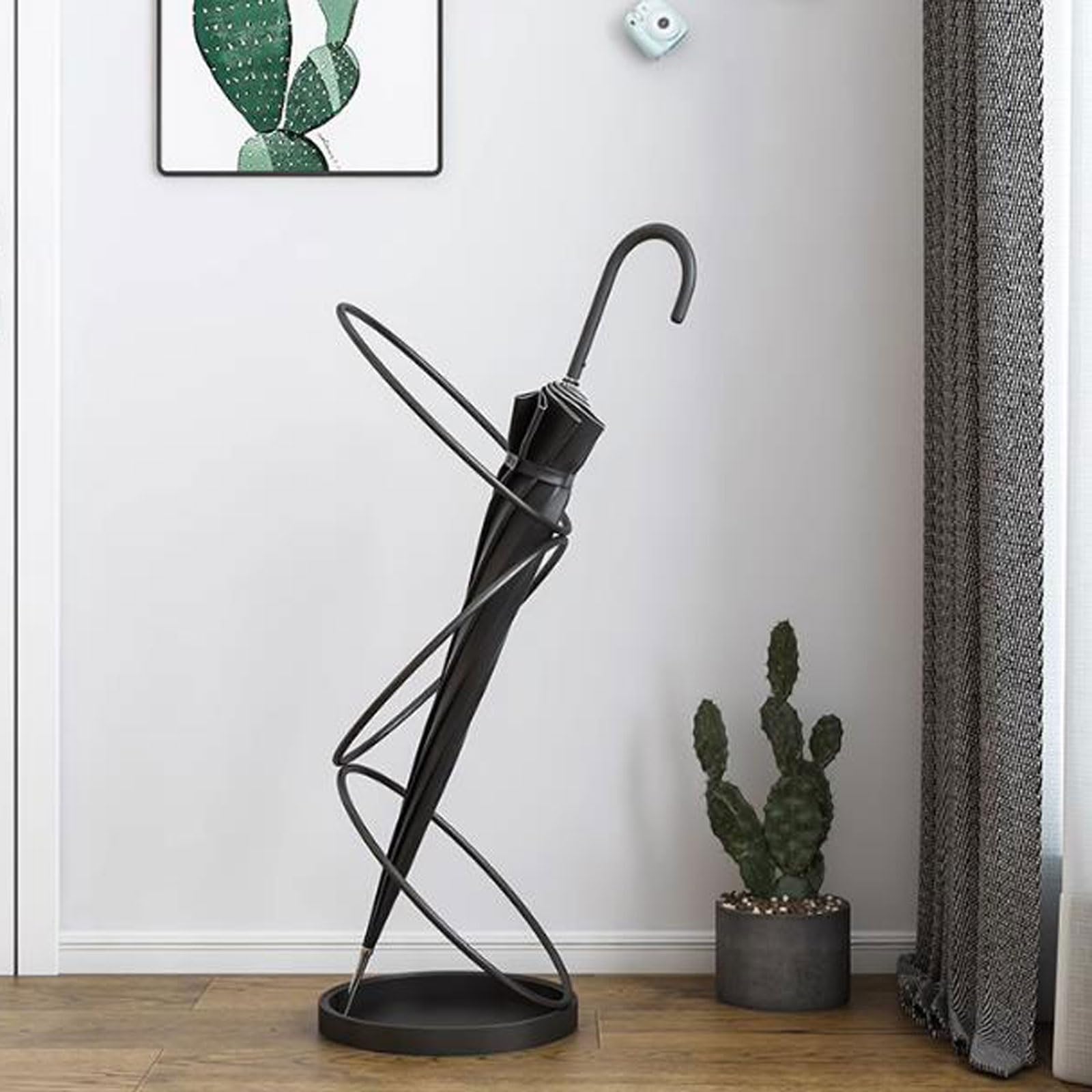 Porte-Parapluies D'Intérieur En Fer Doré - Support Élégant Pour Rangement Pratique, Dimensions 26x60cm Ou 27x69cm