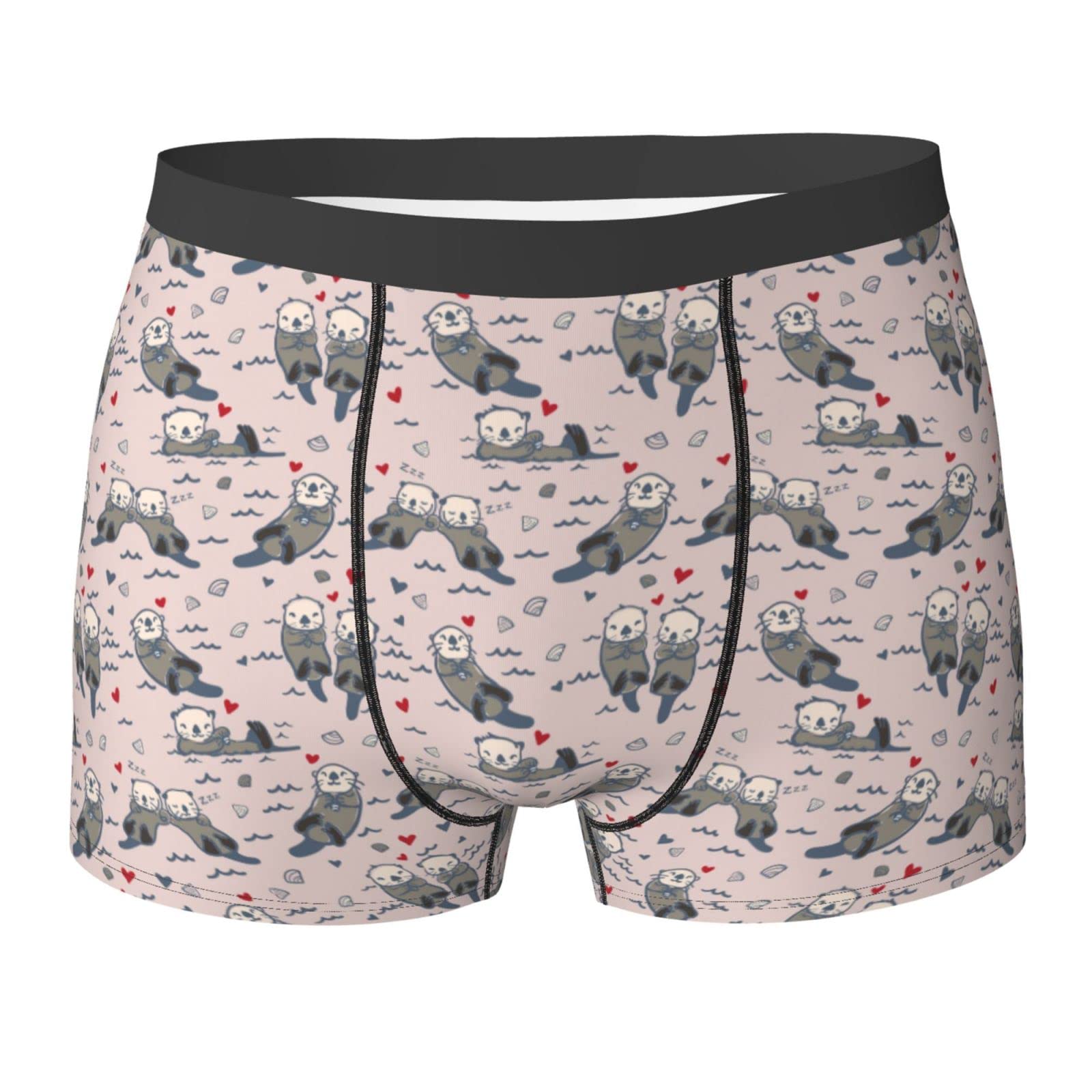 Fifbird Men's Cute Lovely Otters I Boxer N The Sea With Elastic Waistband Briefs Shorts Underwear For