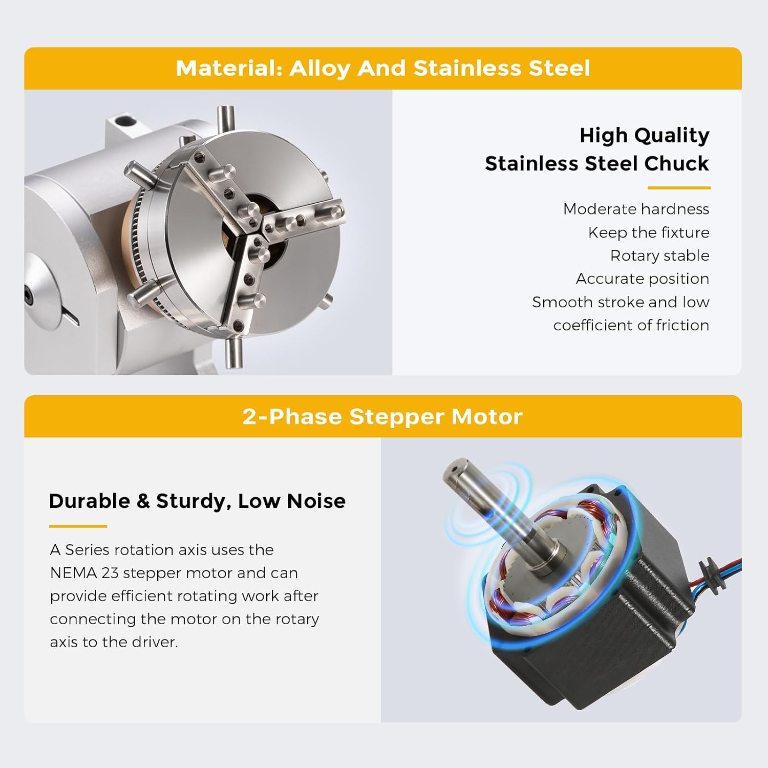 Cloudray 3-Jaw,Chuck Rotary Attachment (D100)