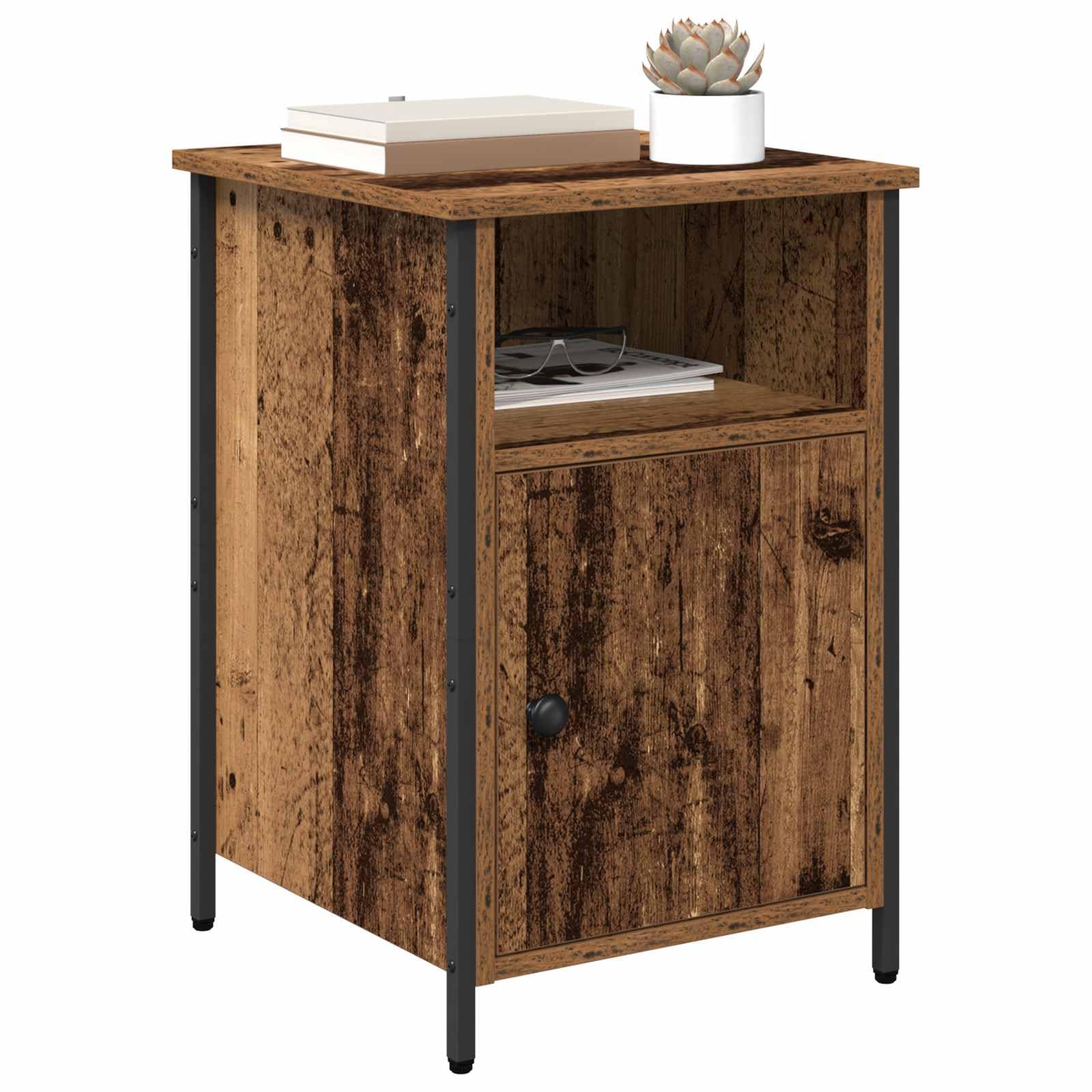 Fengshui Materiał drewnopochodny stolik nocny 40 x 42 x 60 cm z szufladą