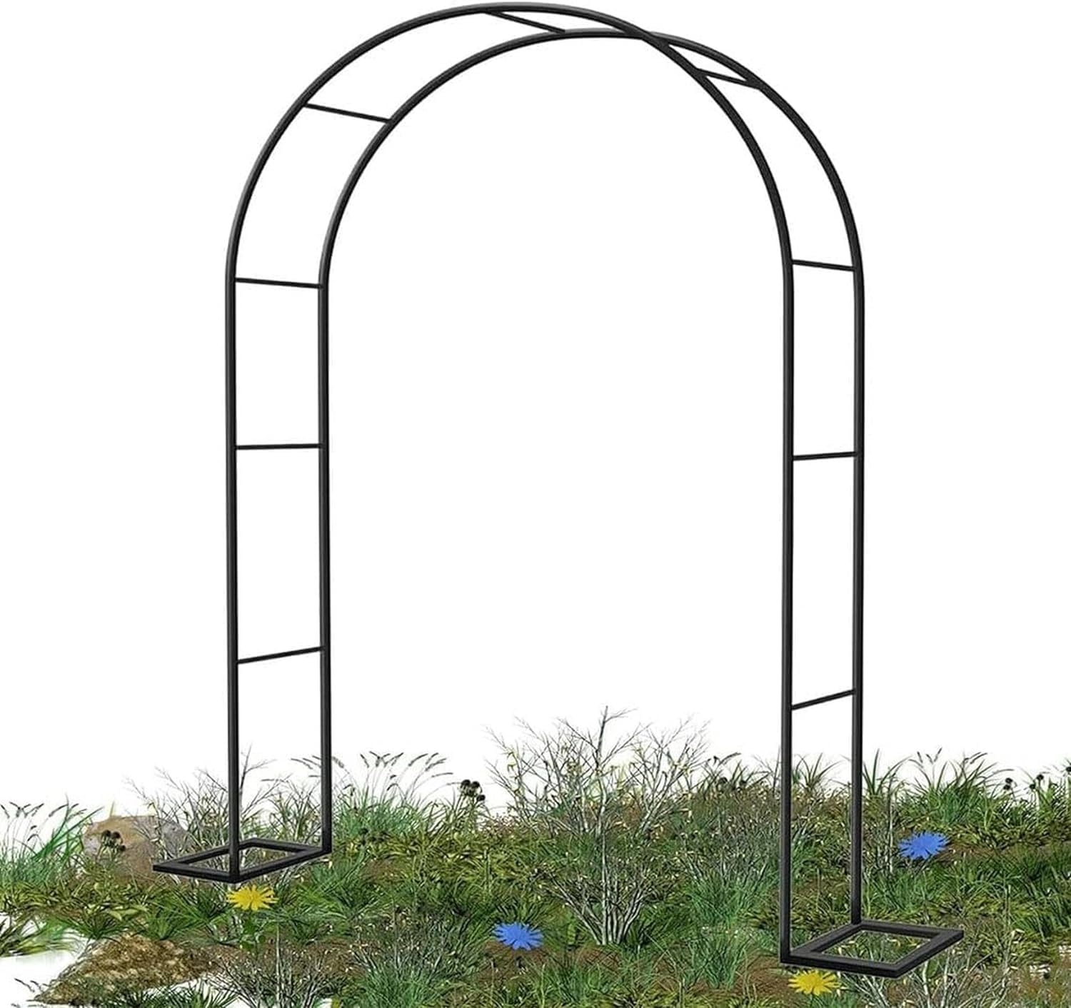 Arche de jardin en métal noire 1m20 x 2m20 pour plantes grimpantes