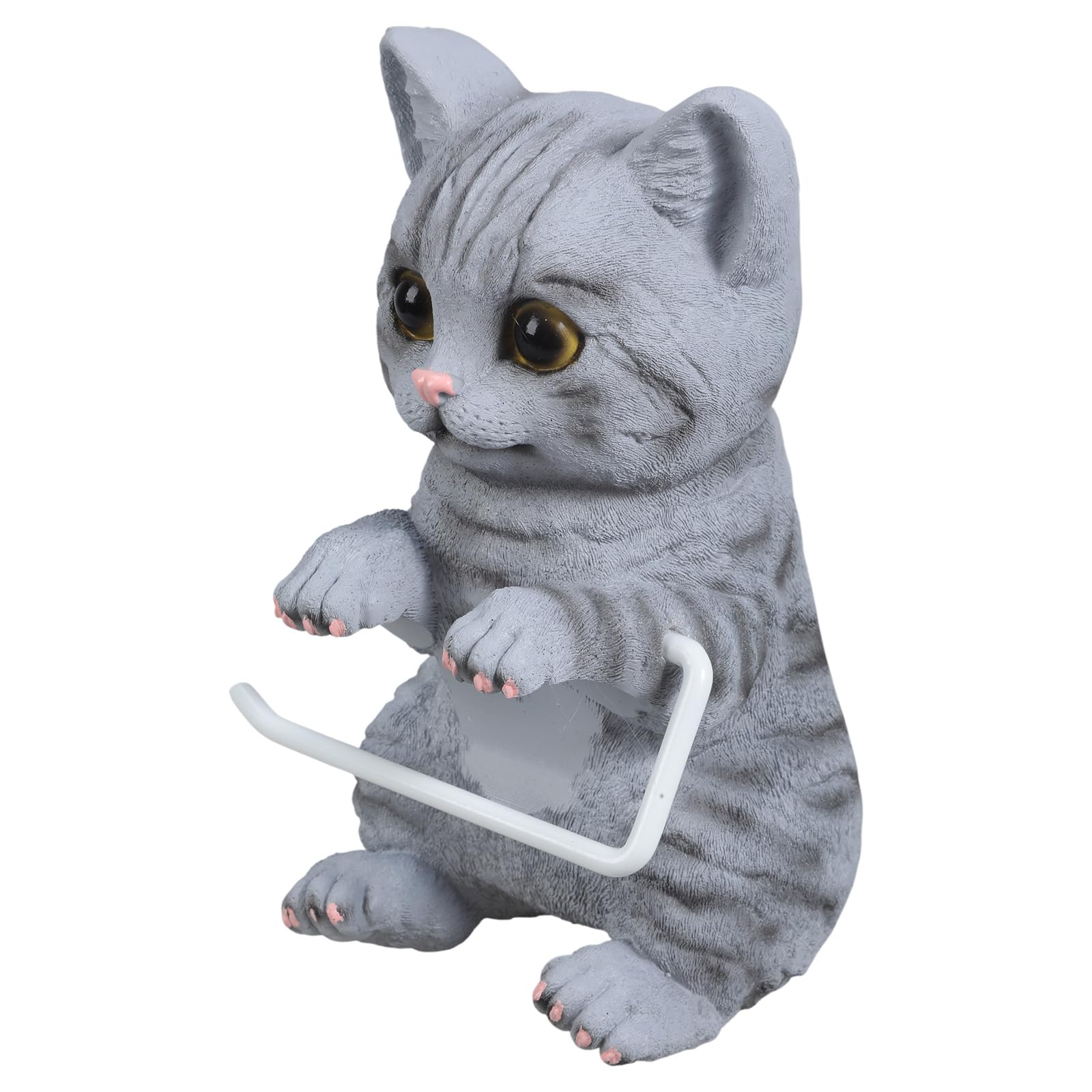 Qusinfc Kittys Themed Wall Mounts Tissue Paper Dispenser Resin Construction Bathroom Storage Organizers Easy Installs Resin Toilet Roll Storage