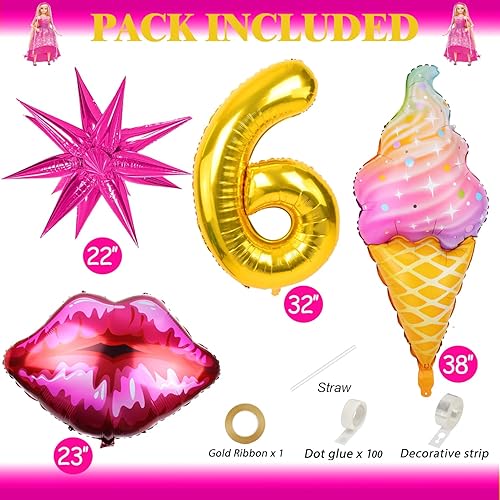 Miniatura 6 de 117 piezas de decoraciones de fiesta de cumpleaños de niña rosa, kit de arco de guirnalda de globos rosa con globo metálico rosa dorado rosa intenso