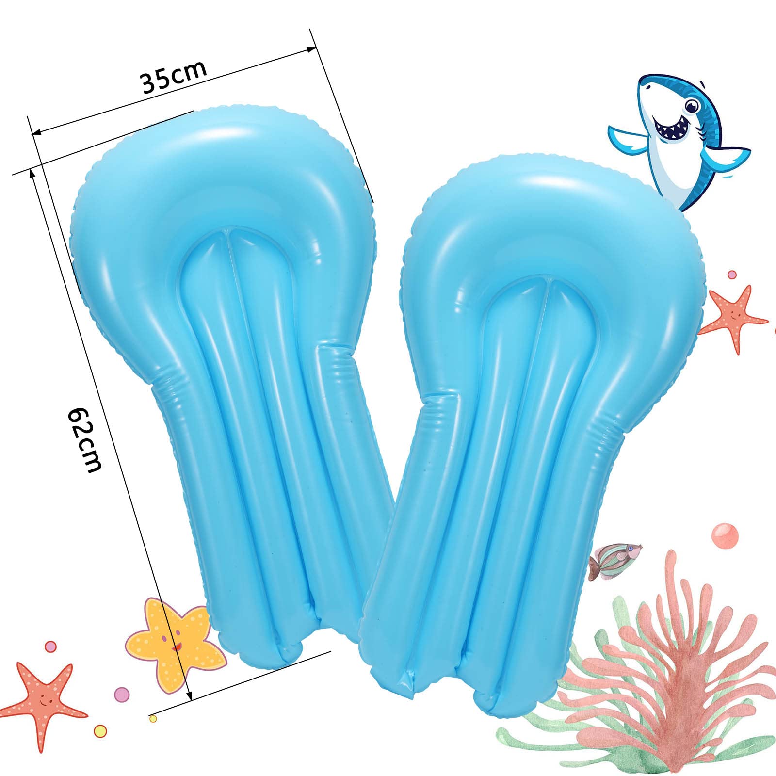 Wasserrutsche 550x145cm Doppel Wasserrutsche mit 2 Bodyboards Hai-Stil Outdoor Wasserrutschmatte für Kinder